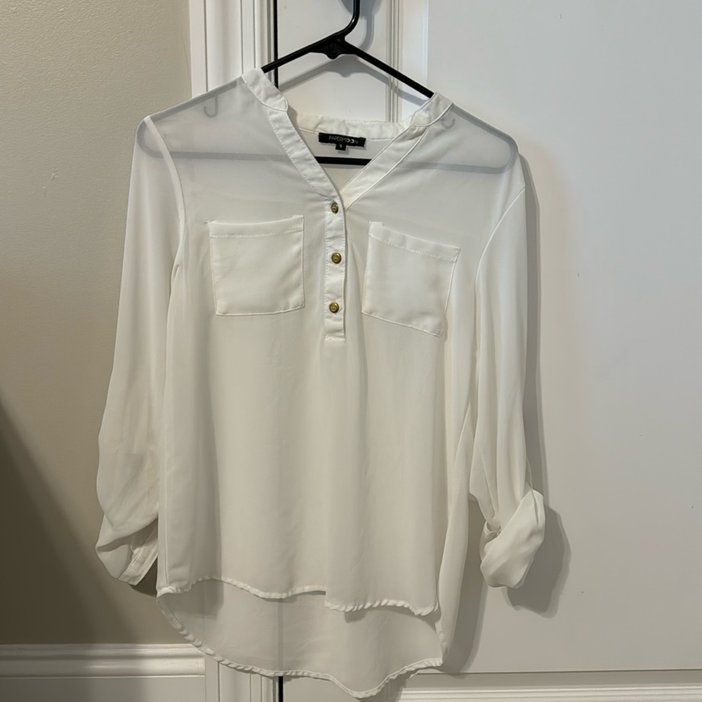 Sheer white blouse